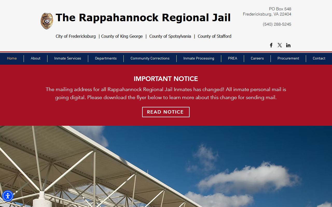Stafford County jail inmate records RRJ roster links
